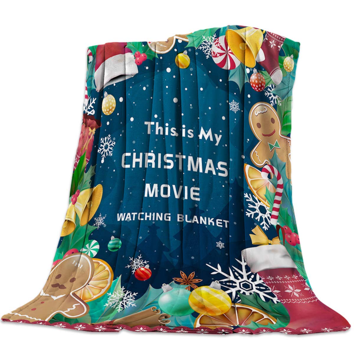 JOOCAR Flannel Throw Blanket This is My Christmas Movie Watching Blanket Cozy and Soft Plush Warm Blankets for Bed Couch Living Room Sofa Chair — image 1