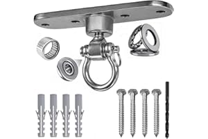 Dakzhou Heavy Duty Stainless Swing Hanger with Smooth Swing Bearings 180°+360°, 1500 lb Capacity for Indoor Outdoor Playground Yoga Hammock Chair Sandbag Porch Swing Bag