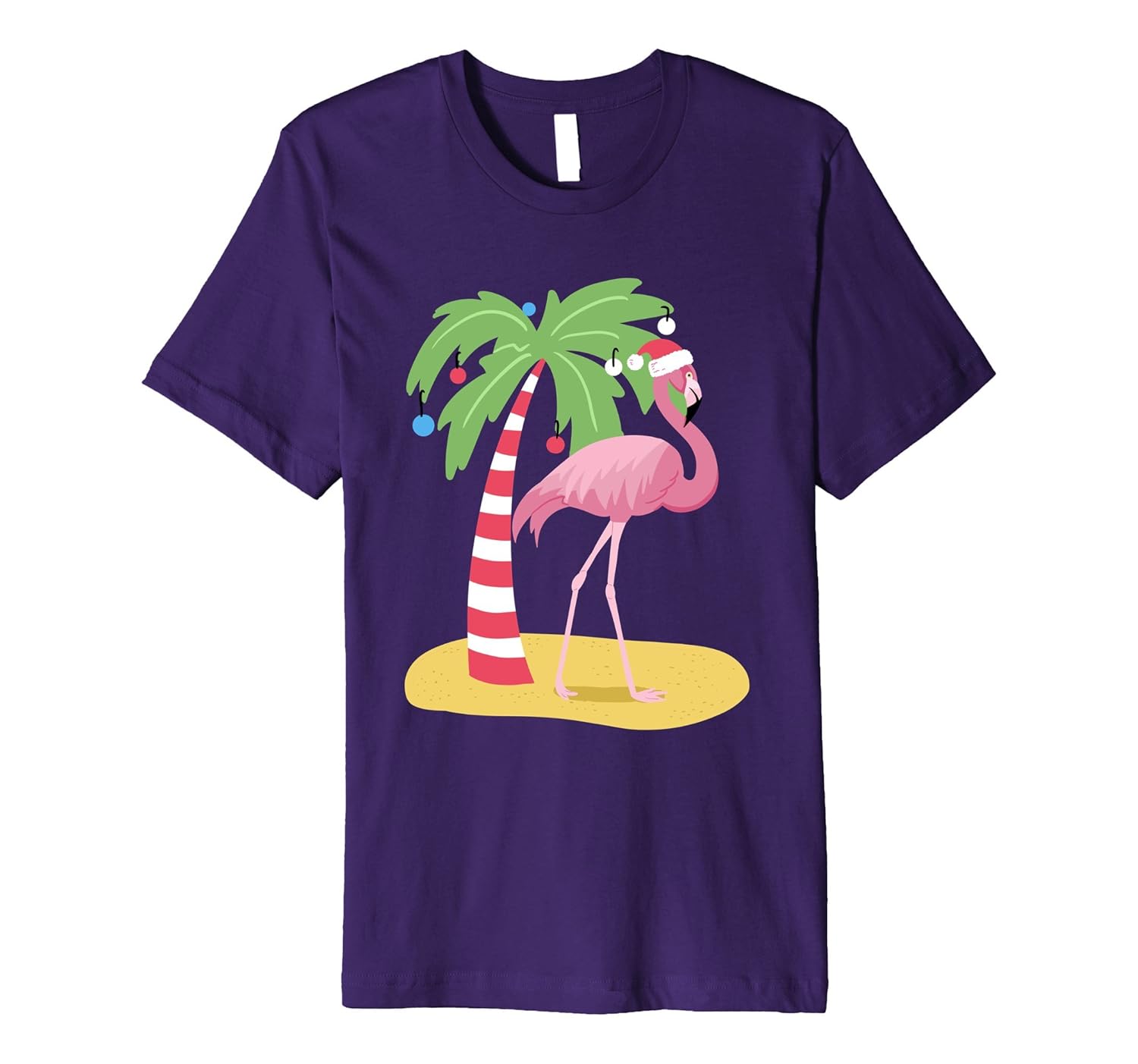 Pink Flamingo Christmas T Shirt Tropical Fashion Tee-ANZ