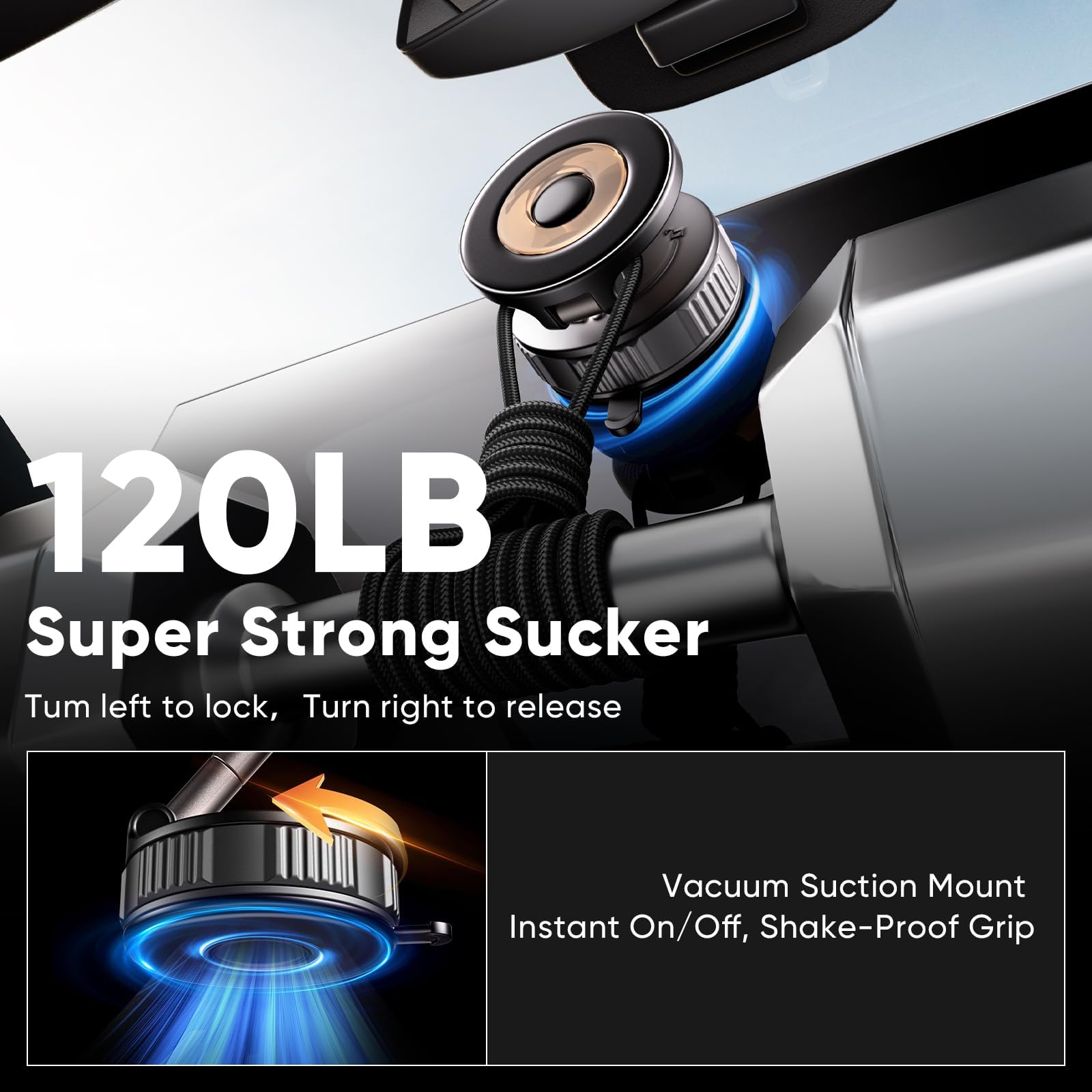 Magnetic Phone Holder for Car [120+ LB Strongest Suction & 2800gf Strongest Magnetic] 360° Adjustable Car Phone Holder for Magsafe Phone Holders for Your Car for iPhone 17 Pro Max 16 15 14 13 12 Plus