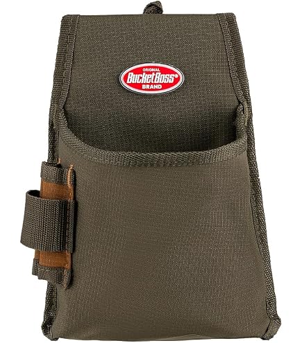 Graintex SS2190 Nail Pouch With Clip – Beige Suede Leather, Heavy Duty Double Stitched, Large Main Pocket For Constructors, Electricians, Handymen