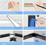 shinfly 4.8m Black Cable Trunking 15x10mm Self Adhesive Kit view 7