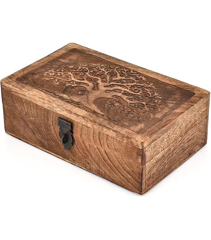 Amazon.com: BHAVATU |Wooden Jewelry Box, Tarot Box, Celestial Home