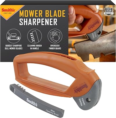 Smith’s 50603 Handheld Mower Blade Sharpener - Oversized Handle & Safety Guard