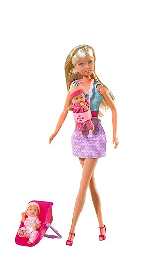 Simba 105730211 - Steffi Love Puppe als Babysitter, 12 Teile