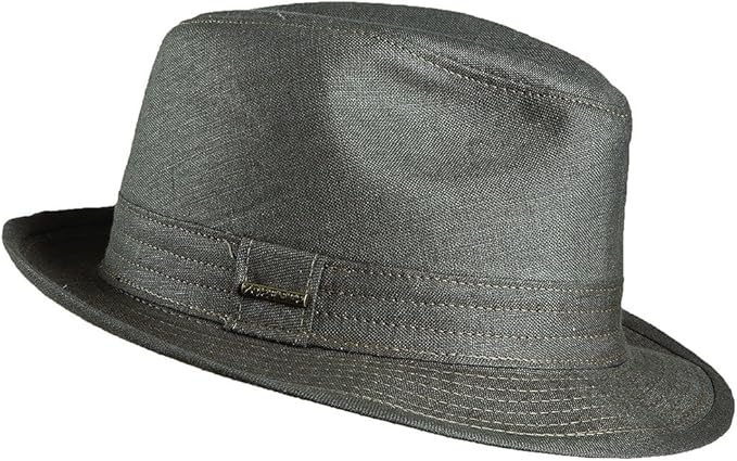 white linen fedora hat