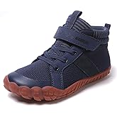 KUBUA Kids High Top Barefoot Shoes Boys Girls Minimalist Sneakers Lightweight Comfort Zero Drop Shoes Toddler Little Big Kid