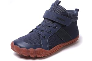KUBUA Kids High Top Barefoot Shoes Boys Girls Minimalist Sneakers Lightweight Comfort Zero Drop Shoes Toddler Little Big Kid