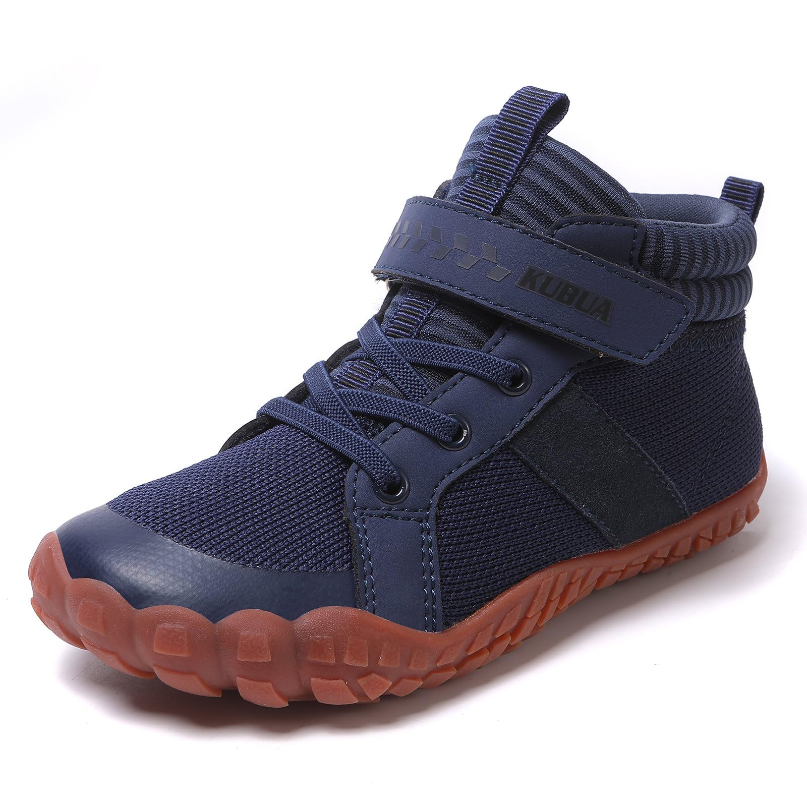 KUBUA Kids High Top Barefoot Shoes Boys Girls Minimalist Sneakers Lightweight Comfort Zero Drop Shoes A Blue 12 Little Kid Image