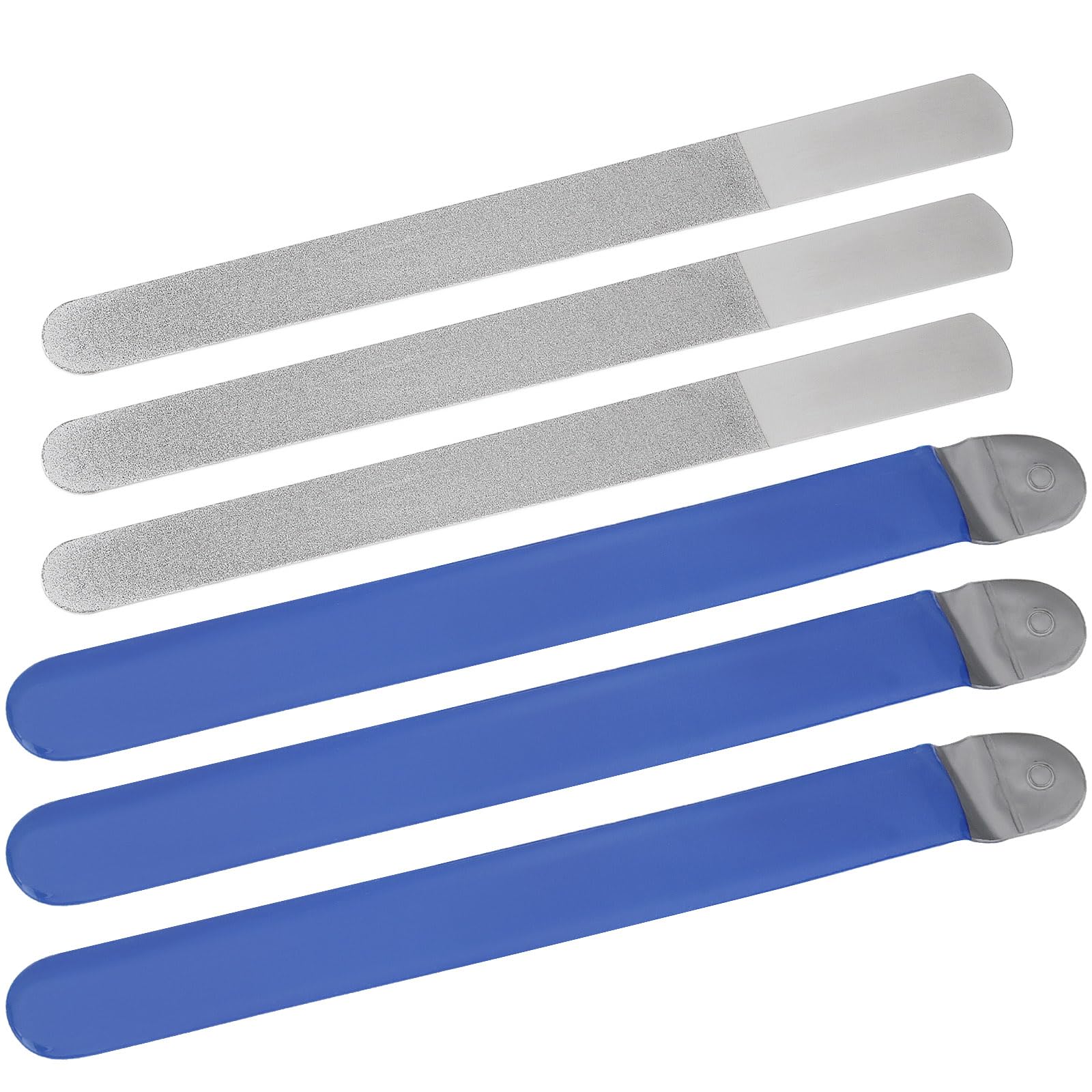 YINETTECH 3PCS Diamond Nail File Length 20cm Stainless Steel Nail Buffer for Foot Care Manicure Pedicure for Home Personal Care Nail Salons Beauty Salons Silver