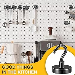 DIYMAG Black Magnetic Hooks, 118 LB Heavy Duty