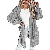 Dokotoo Long Cardigans for Women Open Front 2025 Long Sleeves Winter Sweaters with Pockets