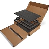 Laptop Shipping Box with Cushioned Foam, Secure Packaging Solution for Up to 17 inch Most Laptop, Eco-friendly Corrugated Cardboard Box Mailer 17.165x12.087x3.5 inch