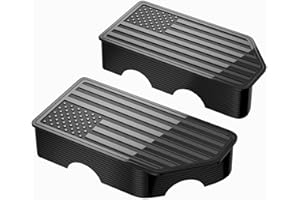 OGYE American Flag Stake Pocket Covers for 2019-2024 Chevy Silverado/GMC Sierra 1500, 2020-2024 GMC Sierra 2500/3500HD, Truck Bed Rail Caps covers Rear Caps Bed Rail Holes Covers,(Black, 2-Pack)