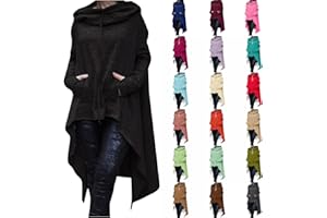 AIHIHE Women's Irregular Hem Long Hoodies Plus Size Casual Baggy Pullover Tops 2023 Fall Fashion Tunic Blouse