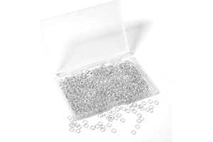 CHUYAU 1000 Pcs 5mm Open Jump Rings Silver Plated Jump Rings for Jewelry Making Single Ring Bulk for DIY Craft Earring Necklace Bracelet Pendant Choker Jewelry Making Findings and Key Ring Chain