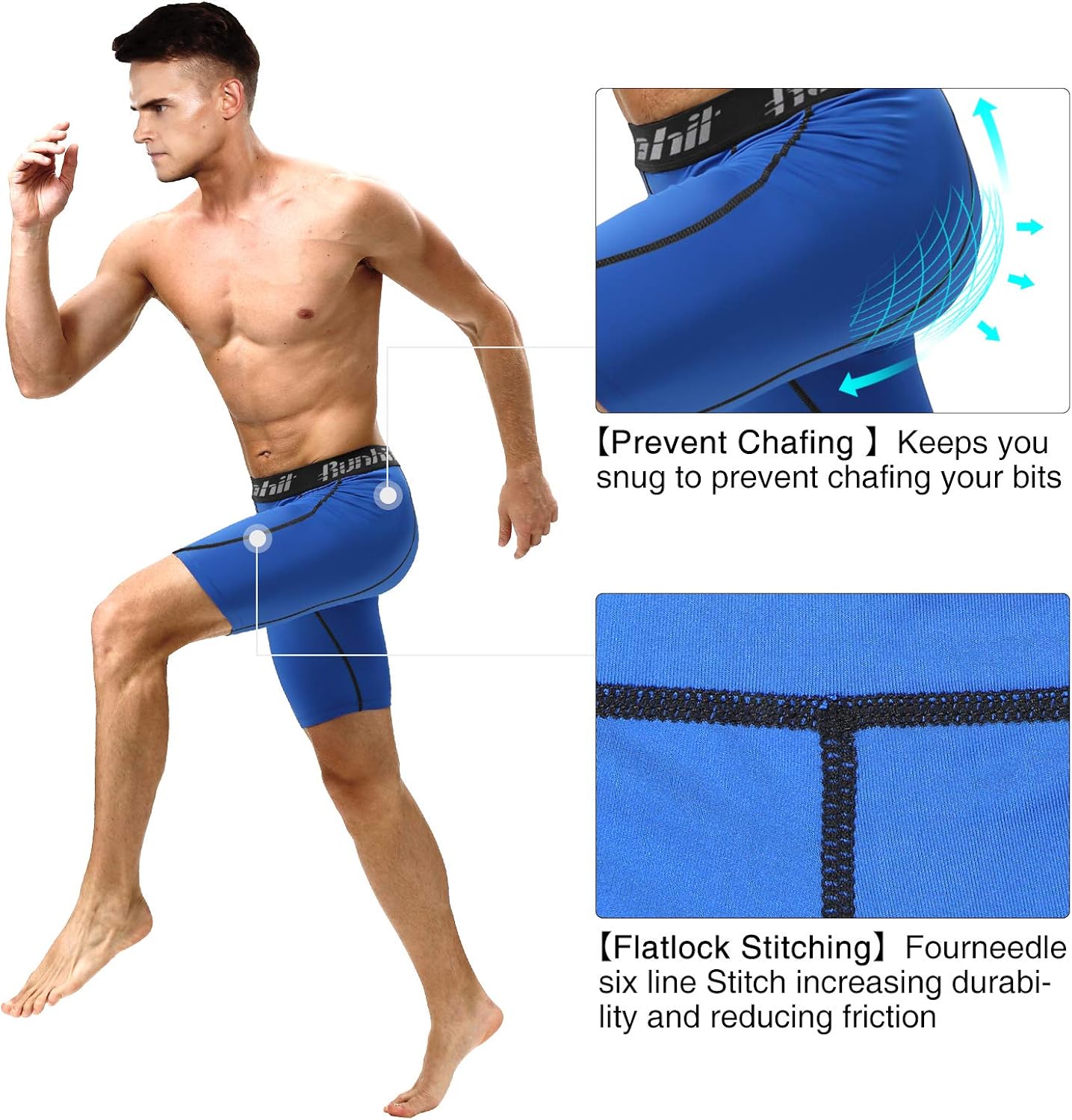 Runhit Compression Shorts for Men, Mens Underwear Spandex Shorts Workout Running : Clothing