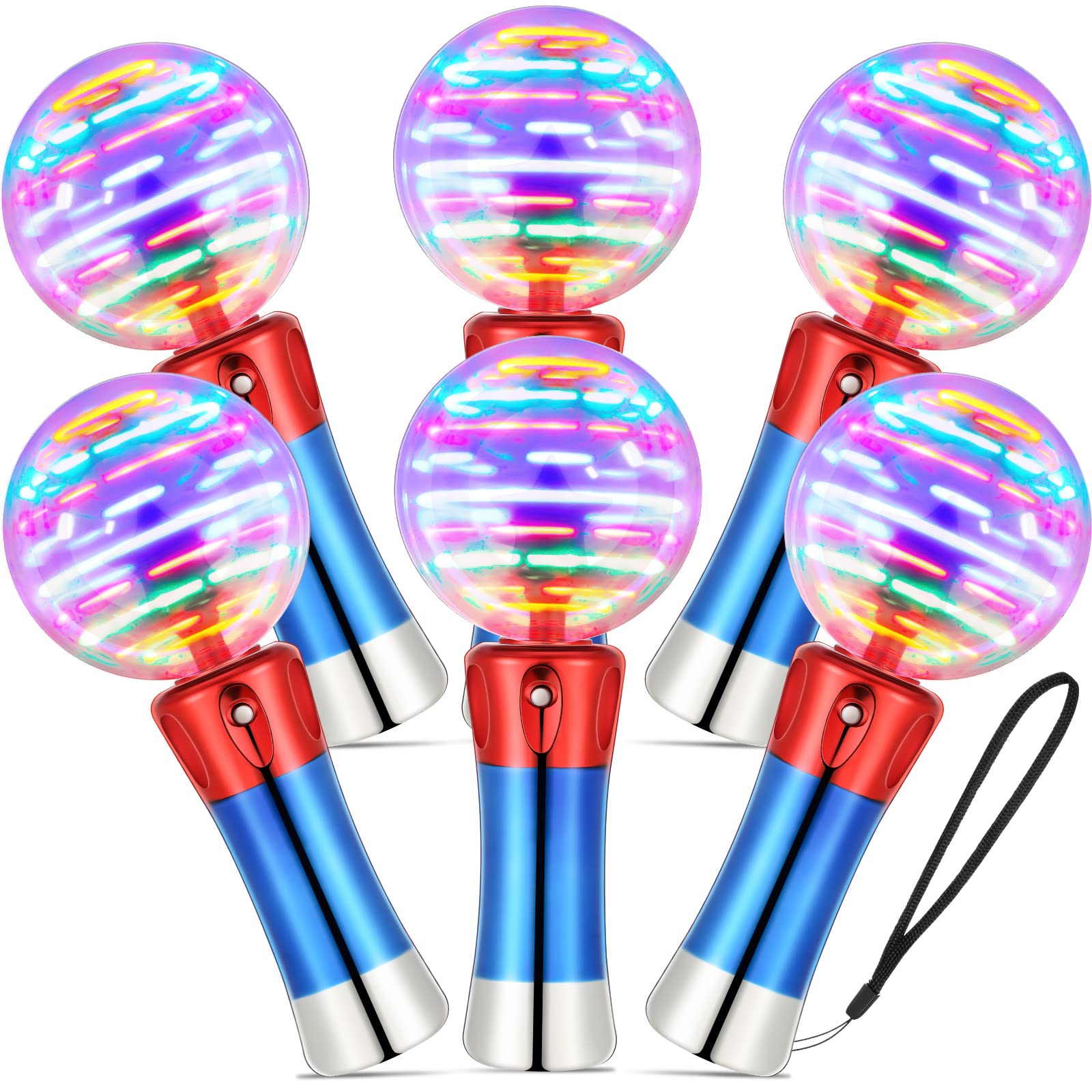 Photo 1 of Jerify 6 Pieces Light up Magic Ball Wand Flashing Led Wands Thrilling Light Show Orbiter Wands Rotating Led Flashing Wand for Birthday Party Favor Classroom Prizes