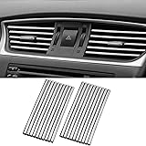 OBVIS 20 Pcs Silver Car Vent Outlet Trim Strip