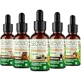Stevia Intl - (Pack of 5) Coffee Lovers Bundle with 5 Flavors. Stevia Liquid Drops. All Naturally Sweet, Non-Bitter, No Sugar Added, 0 Carb, 0 Calorie, Non-GMO, Vegan, Diabetic &amp; Keto Friendly (1oz)