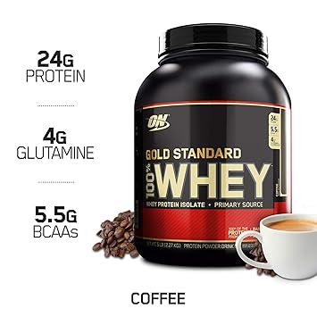 Optimum Nutrition Gold Standard 100 Whey Protein Powder Coffee 5 Pound