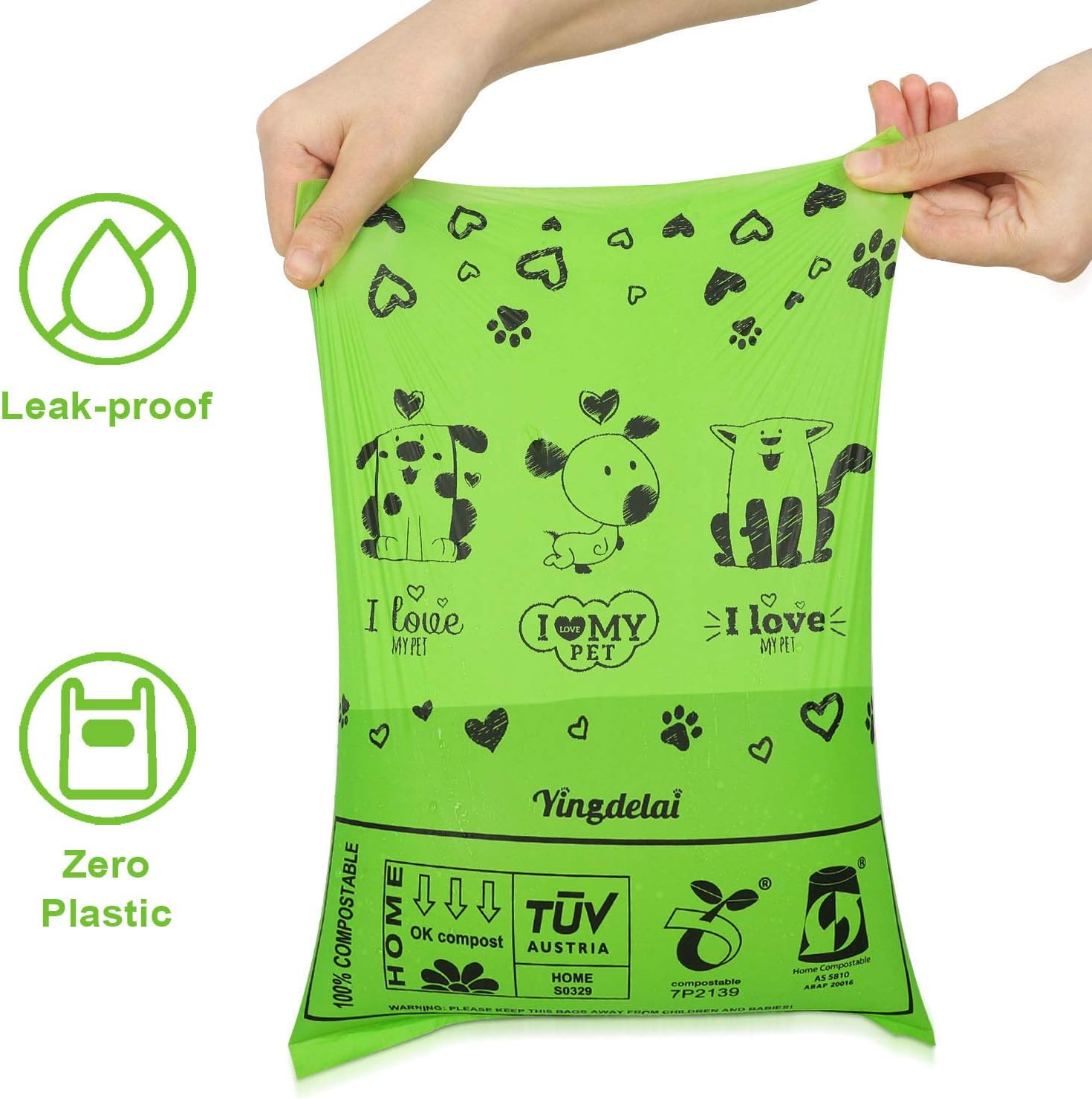 Yingdelai 120 Compostable Dog Poo Bags, Biodegradable Strong Poop Waste