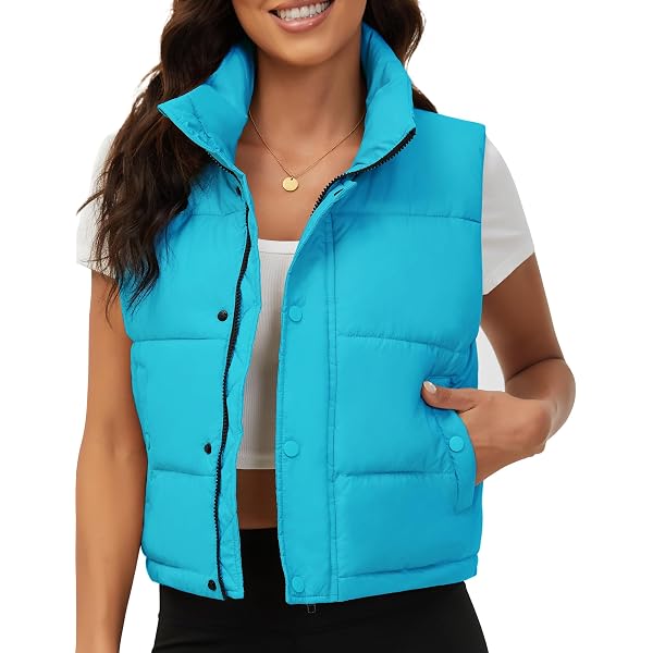 JZC Womens Puffer Vest Fashion Lightweight Jacket Winter Zip Up