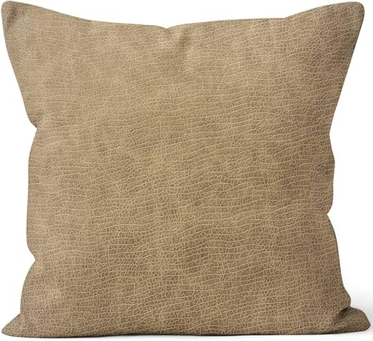 Amazon Com Nine City Light Brown Leather Burlap Pillow Home Decor