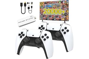 SNOWVOICE Retro Game Console,Built-in 23 Emulators with 20,000+ Games,4k Hdmi Output Game Stick,TV-Connectable Stick,Plug and Retro Play Video Games for Tv.White64GB