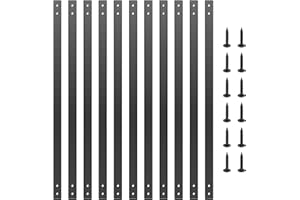 Akenow Deck Balusters 32.25Inch-51 Pack Metal Deck Spindles,Flat Straight Baluster with Screws,Heavy Duty Cast Iron Deck Railing, for Outdoor Stair Deck Porch