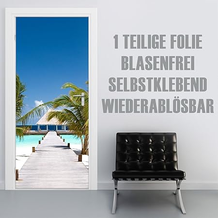 XXL-Tapeten Türtapete selbstklebend TürPoster Ocean Flair im Format 90x210cm - Türfolie Klebefolie von Trendwände