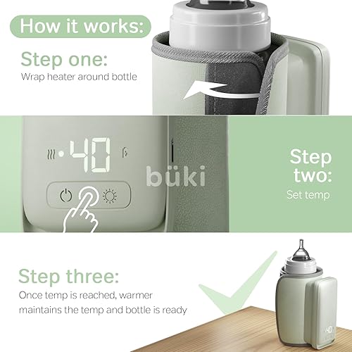 Büki Portable Bottle Warmer for Breastmilk or Baby Formula Fast