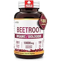 Herba 10,000mg Organic Beet Root Supplement – 180 Capsules | 20:1 Beet Root Powder in Capsule | Nitric Oxide Supplements for 