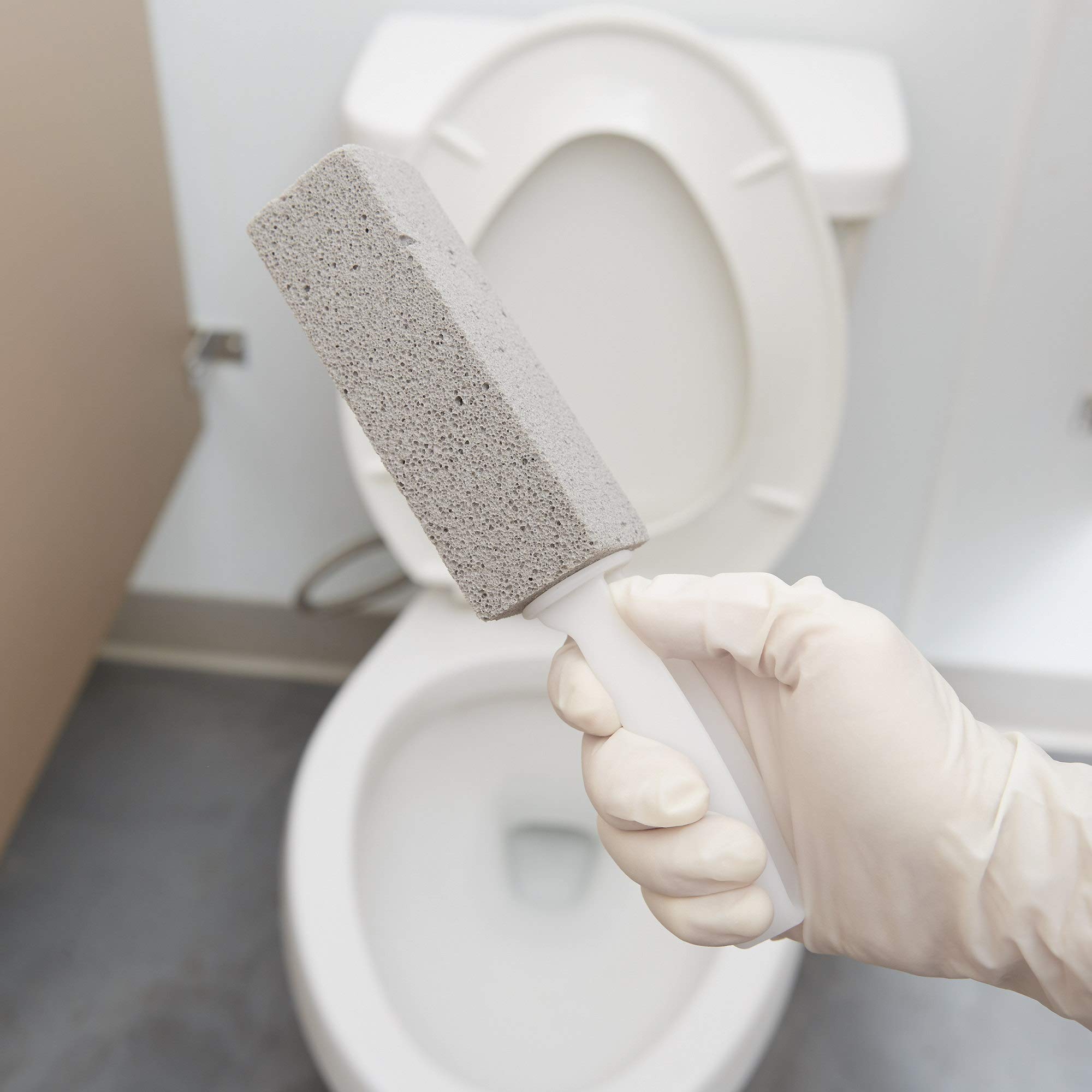 PUMIE Toilet Bowl Ring Cleaner, TBR6, Pumice Stone with Handle for Cleaning Toilet Rings and Stains, Essential Scouring Stick on Toilet Bowls, Tubs, Sinks, Showers and Tough Stains (2 Pack)