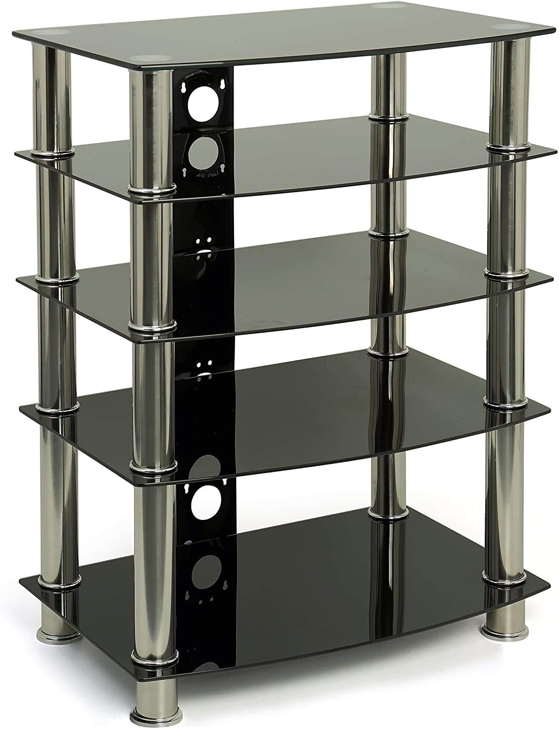 Centurion Supports Galago 5-Shelf Premium Black Glass with Silver Legs AV Rack, Mittel - Image 5