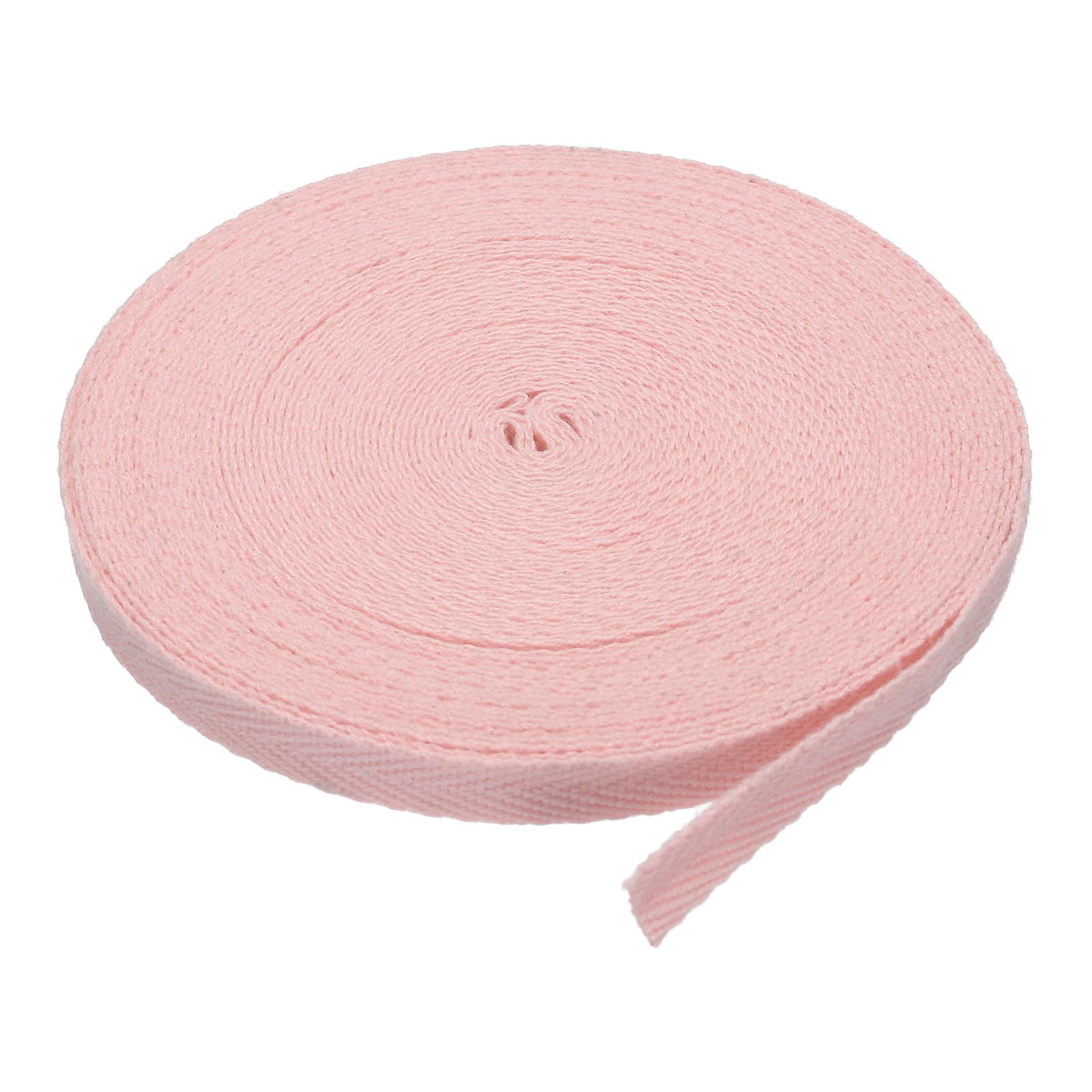 PATIKIL Cotton Twill Tape 1/4 Inch 10 Yards 100% Cotton Ribbon Bias Tape Herringbone Webbing Trim for Sewing Gift Wrapping, Pale Pink