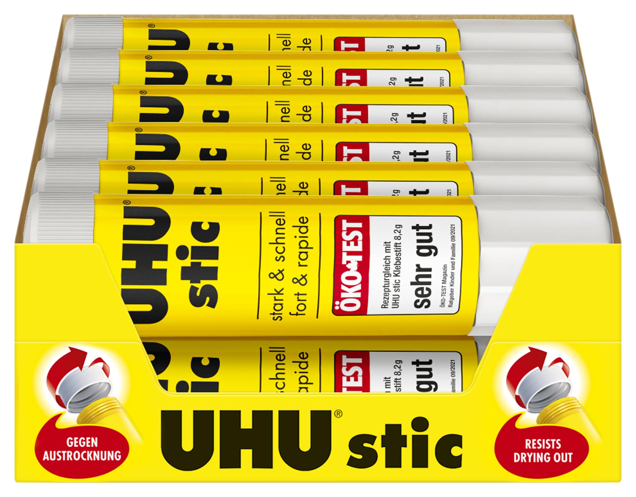UHU Stic Glue Stick Solid Washable Non-toxic 21g Ref 45611 [Pack of 12]