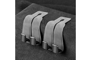 SUNCARACCL 2 Pack Car Seat Headrest Hook, Car Purse Hook Car Hooks for Purses and Bags, Car Seat Back Storage Hook Double Hook Holder Car Organization Accessories(Grey)