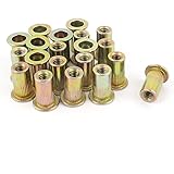 uxcell 20Pcs Steel Rivet Nut Flat Head Insert Nutsert #8-32