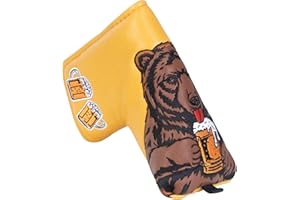 LZFAN Golf Club Head Cover Golf Head Cover Driver Headcover Fairway Wood Headcover Hybrid Club Head Cover Golf Blade Mallet Putter Cover Beer Bear