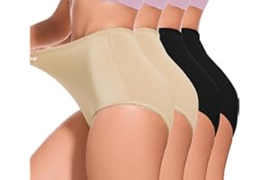 GAI YI 4Pack High Waisted Tummy Control Underwear Women's Girdle Panties Full Coverage Ladies Panties for Women