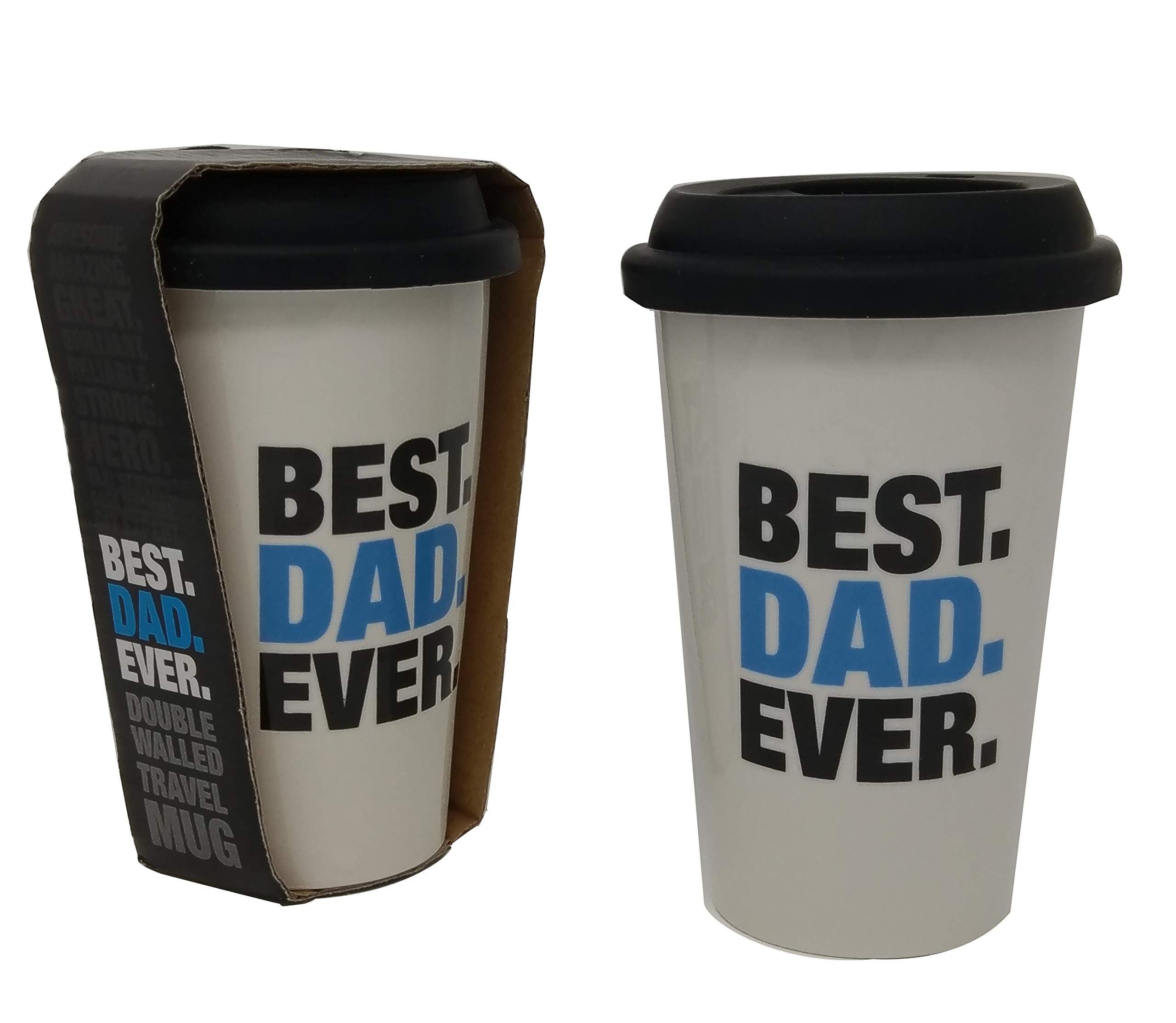 Father's Day Gift Mug Double Wall with Lid Best DAD Ever 320ml