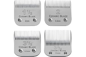 DODAER 4 Packs Professional Detachable Replacement Ceramic Blades Set,Cut Length 4mm to 13mm,Compatible with Andis AGC,BDC,BGC,MBG Series/Oster Classic 76/Star-Teq/Power-Teq/A5 Clipper