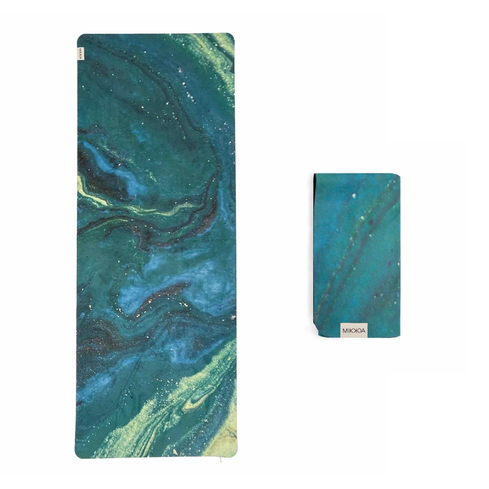 MIKKOA Travel Yoga Mat 1.5mm | Foldable | Lightweight | Use for Travel, Backpacking, Yoga Retreat, Outdoors, Gym, Pilates, Exercise Mat | Machine Washable | Eco Friendly