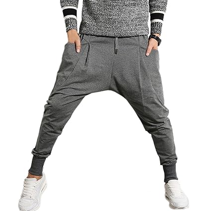 Mirecoo Loose fit Herren Baumwoll Sweathosen Jogginghose Sporthose im Haremstil Freizeit