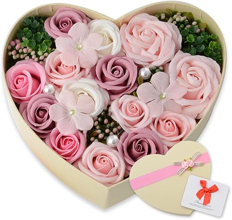 Amazon Mily 花 ギフト ブリザーブドフラワー 結婚祝い プレゼント Amazon 誕生日 ハート 造花 オンライン通販