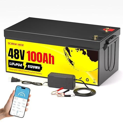 48V 100AH Lithium Golf Cart Battery - 5.12kWh LiFePO4 Battery, 1000A ...