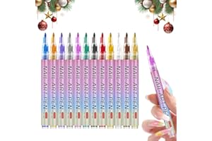 COLODAY 12 Colors Nail Art Pens Set, 2026 New Acrylic Paint Pens Quick Dry for Drawing Painting DIY Nail Art, Upgrade Drawing Painting Liner Brush for DIY Nail Art Beauty (12Colors)