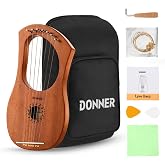 Donner 7-String Mahogany Lyre Harp Beginners Kit, Classic Greece, DLH-001
