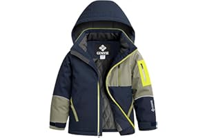 GEMYSE Boys Winter Coat Waterproof Windproof Boys Ski Snow Jacket with Hood Warm Kids Winter Jacket
